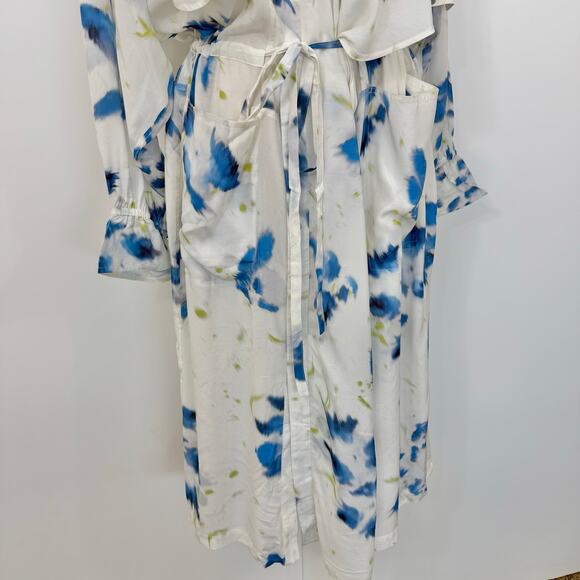 LEMAIRE Floral Print Duster Layered Shirt Dress Midi L - Picture 6 of 16